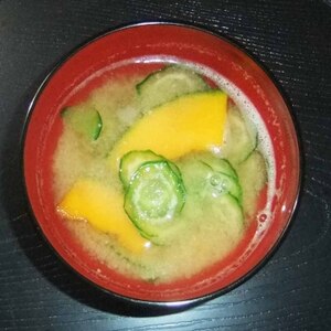 南瓜&胡瓜の味噌汁